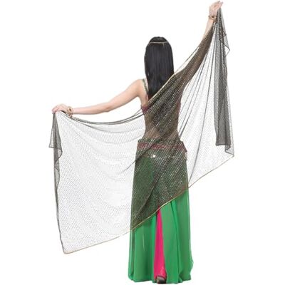 FIRSTXIU Écharpe de danse orientale pour femme 210 x 95 cm Accessoires de voile de danse du ventre Écharpe en fil pour fêtes à thème Costume pour femme Voile à paillettes, noir/doré, taille unique - Publicité FIRSTXIU Écharpe de danse orientale pour femme 210 x 95 cm Accessoires de voile de danse du ventre Écharpe en fil pour fêtes à thème Costume pour femme Voile à paillettes, noir/doré, taille unique - Publicité