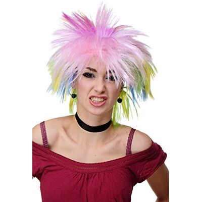 WIG ME UP Perruque Carnaval Sauvage années 80 Glamour néon Multicolore dégradé Wave Punk Disco RJ041-PC28-50-51-2B-15-3 - Publicité WIG ME UP Perruque Carnaval Sauvage années 80 Glamour néon Multicolore dégradé Wave Punk Disco RJ041-PC28-50-51-2B-15-3 - Publicité