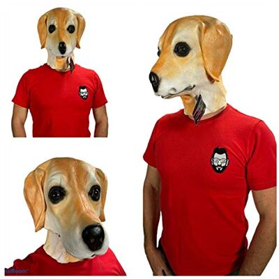 Rubber Johnnies Johnniesfx Masque de labrador doré en latex, beige, taille unique, masques d'animaux, ferme, chien, Halloween, déguisement, canine, adulte - Publicité Rubber Johnnies Johnniesfx Masque de labrador doré en latex, beige, taille unique, masques d'animaux, ferme, chien, Halloween, déguisement, canine, adulte - Publicité