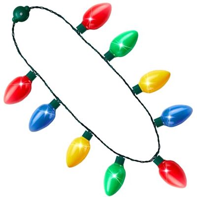 JOYIN 1 collier de Noël lumineux à DEL avec 9 ampoules, 6 modes, accessoires de costume de vacances pour fête de Noël - Publicité JOYIN 1 collier de Noël lumineux à DEL avec 9 ampoules, 6 modes, accessoires de costume de vacances pour fête de Noël - Publicité