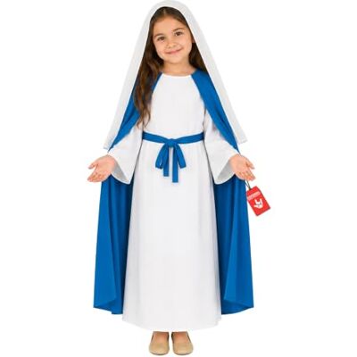 Fun Shack Deguisement Vierge Marie Fille, Costume Nativite Halloween Robe Bleue, Ceinture, Cape & Coiffe Voilée, Style Nativité, Parfait pour Halloween, Idéal pour les Jeux de Rôle - Publicité Fun Shack Deguisement Vierge Marie Fille, Costume Nativite Halloween Robe Bleue, Ceinture, Cape & Coiffe Voilée, Style Nativité, Parfait pour Halloween, Idéal pour les Jeux de Rôle - Publicité