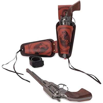 Toyland ® 20cm (8") 5 pièces Ensemble de déguisements de shérif 2 Pistolets à amorce en métal moulé sous Pression, Ceinture et 2 étuis Inclus - Publicité Toyland ® 20cm (8") 5 pièces Ensemble de déguisements de shérif 2 Pistolets à amorce en métal moulé sous Pression, Ceinture et 2 étuis Inclus - Publicité