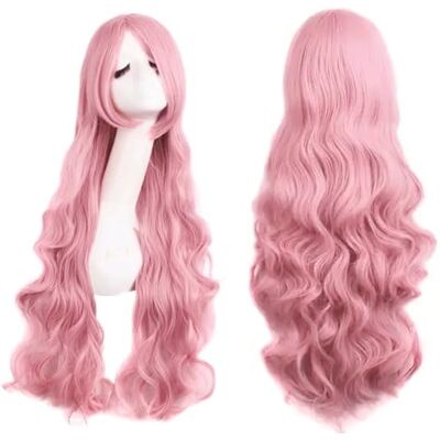 Panda 32 pouces 80 cm Rose Long Bouclées Ondulées Cosplay Perruques pour Femmes et Filles, Perruque de Cheveux Naturelle Synthétiques Résistant à la Chaleur pour Fête Halloween Costume - Publicité Panda 32 pouces 80 cm Rose Long Bouclées Ondulées Cosplay Perruques pour Femmes et Filles, Perruque de Cheveux Naturelle Synthétiques Résistant à la Chaleur pour Fête Halloween Costume - Publicité