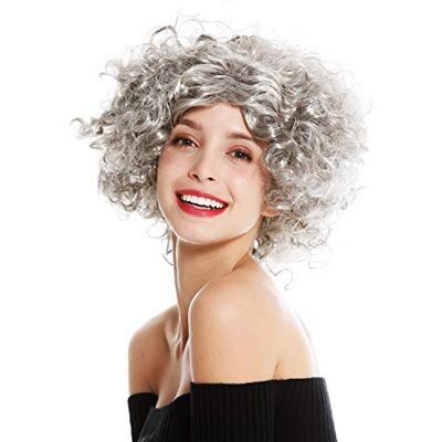 WIG ME UP 1352-ZA68R Perruque Dame Carnaval Halloween Diva Courte bouclée Raie Centrale Gris - Publicité WIG ME UP 1352-ZA68R Perruque Dame Carnaval Halloween Diva Courte bouclée Raie Centrale Gris - Publicité