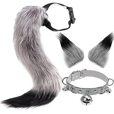 DRESHOW Renard Fausse Fourrure Queue Oreilles De Chat Pince À Cheveux Halloween Costume De Fête Cou Ras Du Cou Cosplay Ensemble pour Adulte Adolescent - Publicité DRESHOW Renard Fausse Fourrure Queue Oreilles De Chat Pince À Cheveux Halloween Costume De Fête Cou Ras Du Cou Cosplay Ensemble pour Adulte Adolescent - Publicité