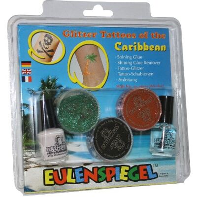 Eulenspiegel 730027 Set de paillettes Tattoos of the Caribbean XL, Carnaval, Halloween, Fête à thème - Publicité Eulenspiegel 730027 Set de paillettes Tattoos of the Caribbean XL, Carnaval, Halloween, Fête à thème - Publicité