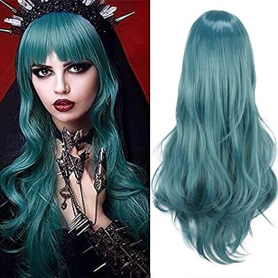 Panda 28 pouces 70 cm Bleu Longs Bouclées Ondulées Cosplay Perruques pour Femmes et Filles, Perruque de Cheveux Synthétiques Résistant à la Chaleur pour Fête Halloween Costume - Publicité Panda 28 pouces 70 cm Bleu Longs Bouclées Ondulées Cosplay Perruques pour Femmes et Filles, Perruque de Cheveux Synthétiques Résistant à la Chaleur pour Fête Halloween Costume - Publicité