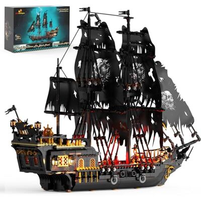 JMBricklayer Bateau Pirate Perle 40002 avec LED Grand Modèle Navire à Construire 1713 Pièces, Malédiction des Morts-Vivants, Cadeau Adulte et Adolescent - Publicité JMBricklayer Bateau Pirate Perle 40002 avec LED Grand Modèle Navire à Construire 1713 Pièces, Malédiction des Morts-Vivants, Cadeau Adulte et Adolescent - Publicité