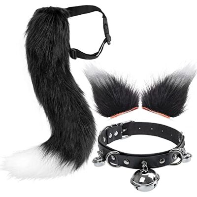 DRESHOW Renard Fausse Fourrure Queue Oreilles De Chat Pince À Cheveux Halloween Costume De Fête Cou Ras Du Cou Cosplay Ensemble pour Adulte Adolescent - Publicité DRESHOW Renard Fausse Fourrure Queue Oreilles De Chat Pince À Cheveux Halloween Costume De Fête Cou Ras Du Cou Cosplay Ensemble pour Adulte Adolescent - Publicité