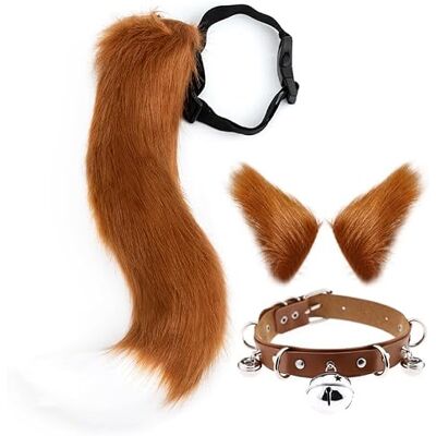 DRESHOW Renard Fausse Fourrure Queue Oreilles De Chat Pince À Cheveux Halloween Costume De Fête Cou Ras Du Cou Cosplay Ensemble pour Adulte Adolescent - Publicité DRESHOW Renard Fausse Fourrure Queue Oreilles De Chat Pince À Cheveux Halloween Costume De Fête Cou Ras Du Cou Cosplay Ensemble pour Adulte Adolescent - Publicité