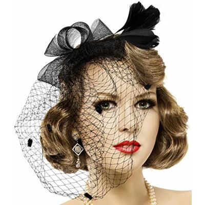 Balinco Voile des années 20 Voile des années 50 avec noeud Filet avec dentelle Voile en filet Clip cheveux Accessoires cheveux pour femme Halloween Carnaval Mardi gras - Publicité Balinco Voile des années 20 Voile des années 50 avec noeud Filet avec dentelle Voile en filet Clip cheveux Accessoires cheveux pour femme Halloween Carnaval Mardi gras - Publicité