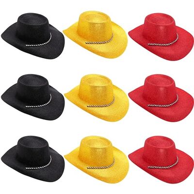 Toyland ® Pack de 9 chapeaux de cowboy à paillettes sur le thème des couleurs du pays Taille 34 cm (13") Parfaits pour les euros et la coupe du monde - Publicité Toyland ® Pack de 9 chapeaux de cowboy à paillettes sur le thème des couleurs du pays Taille 34 cm (13") Parfaits pour les euros et la coupe du monde - Publicité