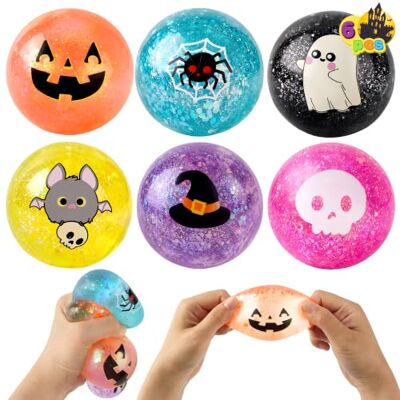 JOYIN Lot de 6 balles anti-stress douces pour Halloween, 6 motifs d'Halloween, jouets sensoriels pour fête, sacs cadeaux, jouets anti-stress pour enfants - Publicité JOYIN Lot de 6 balles anti-stress douces pour Halloween, 6 motifs d'Halloween, jouets sensoriels pour fête, sacs cadeaux, jouets anti-stress pour enfants - Publicité