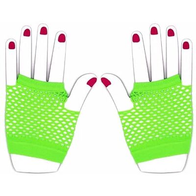The Glowhouse Gants résille fluo des années 80, courts et longs, couleurs vives - Publicité The Glowhouse Gants résille fluo des années 80, courts et longs, couleurs vives - Publicité