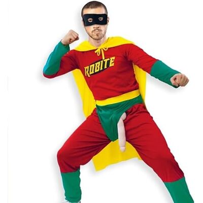 STC Costume robite Accessoires inclus, Cape et ceinture jaunes assorties, Masque noir, Touche d’humour pour soirées - Publicité STC Costume robite Accessoires inclus, Cape et ceinture jaunes assorties, Masque noir, Touche d’humour pour soirées - Publicité