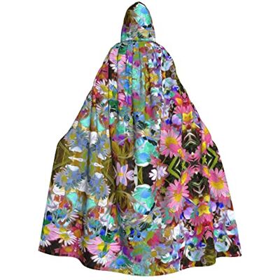 FADUNI Cape à capuche unisexe à fleurs colorées pour adultes - Publicité FADUNI Cape à capuche unisexe à fleurs colorées pour adultes - Publicité