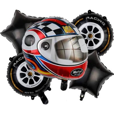 DIWULI Set Ballons Motorsport Casque Roue Anniversaire - Publicité DIWULI Set Ballons Motorsport Casque Roue Anniversaire - Publicité