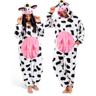 Spooktacular Creations tenue détente unisexe en peluche de vache pour adulte avec chapeau et queue pour déguisement, fête, jeux de rôle, fêtes à thème, costume d'Halloween, taille XL - Publicité Spooktacular Creations tenue détente unisexe en peluche de vache pour adulte avec chapeau et queue pour déguisement, fête, jeux de rôle, fêtes à thème, costume d'Halloween, taille XL - Publicité