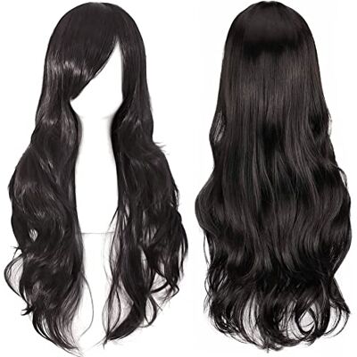 Panda 28 pouces 70 cm Noir Longs Bouclées Ondulées Cosplay Perruques pour Femmes et Filles, Perruque de Cheveux Synthétiques Résistant à la Chaleur pour Fête Halloween Costume - Publicité Panda 28 pouces 70 cm Noir Longs Bouclées Ondulées Cosplay Perruques pour Femmes et Filles, Perruque de Cheveux Synthétiques Résistant à la Chaleur pour Fête Halloween Costume - Publicité