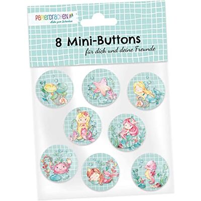 Papierdrachen 8 Mini-Boutons (25mm) à Offrir pour l'anniversaire d'un Enfant Décoration pour Trousse à Crayons ou Sac d'école Cadeau d'inscription Motif sirène Lot 1 - Publicité Papierdrachen 8 Mini-Boutons (25mm) à Offrir pour l'anniversaire d'un Enfant Décoration pour Trousse à Crayons ou Sac d'école Cadeau d'inscription Motif sirène Lot 1 - Publicité