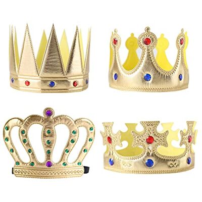 MIVAIUN 4 Pièces Couronne de Roi Chapeau de Fête Corona de Reine Crown D'anniversaire Couronne de Fête Accessoire de Costume Accessoire de Déguisement pour Enfants Adultes(4 Pièces) - Publicité MIVAIUN 4 Pièces Couronne de Roi Chapeau de Fête Corona de Reine Crown D'anniversaire Couronne de Fête Accessoire de Costume Accessoire de Déguisement pour Enfants Adultes(4 Pièces) - Publicité