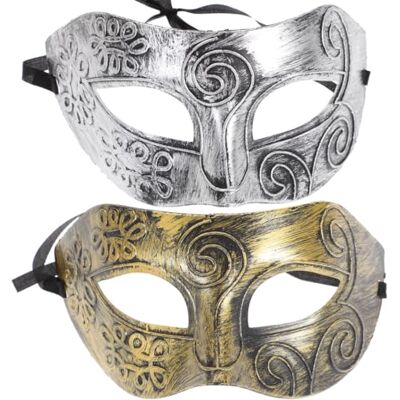 Amosfun Masque Demi Visage Homme Style Gladiateur Romain 2 Pièces Masque Bal Masqué Halloween Carnaval Accessoire Costume - Publicité Amosfun Masque Demi Visage Homme Style Gladiateur Romain 2 Pièces Masque Bal Masqué Halloween Carnaval Accessoire Costume - Publicité