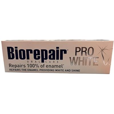 Biorepair - Pro White - 75 ml - Sans fluorure - Dentifrice - Publicité Biorepair - Pro White - 75 ml - Sans fluorure - Dentifrice - Publicité