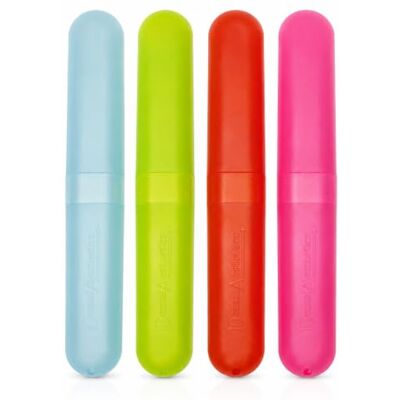 Dental Aesthetics 4 étuis de brosse à dents de voyage en plastique, pour gardez vos brosses à dents toujours propres en vacances - Publicité Dental Aesthetics 4 étuis de brosse à dents de voyage en plastique, pour gardez vos brosses à dents toujours propres en vacances - Publicité