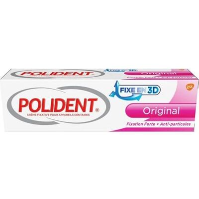 Polident Fixe en 3D Original Fixation Forte + Anti-Particules 40g (lot de 3) - Publicité Polident Fixe en 3D Original Fixation Forte + Anti-Particules 40g (lot de 3) - Publicité