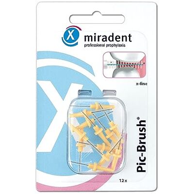 miradent Pic-Brush Brossettes interdentaires jaune 1,8mm x-fine 12 pièces - Publicité miradent Pic-Brush Brossettes interdentaires jaune 1,8mm x-fine 12 pièces - Publicité