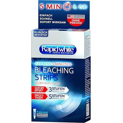 RAPIDWHITE Rapid White Lot de 6 paquets de bandes blanchissantes pour des dents plus blanches en 3 jours Blanchiment visible des dents pour la maison Sans peroxyde d'hydrogène - Publicité RAPIDWHITE Rapid White Lot de 6 paquets de bandes blanchissantes pour des dents plus blanches en 3 jours Blanchiment visible des dents pour la maison Sans peroxyde d'hydrogène - Publicité