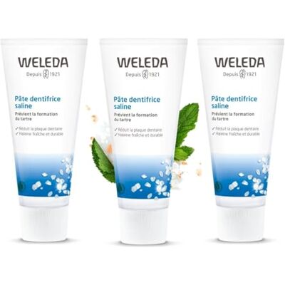 Weleda Trio Pâte dentifrice saline Prévient la formation du tartre Certifié Natrue** -Tube 75 ml x 3 - Publicité Weleda Trio Pâte dentifrice saline Prévient la formation du tartre Certifié Natrue** -Tube 75 ml x 3 - Publicité