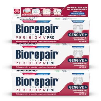 Biorepair , Dentifrice Peribioma, Pro Gingives +, 3 paquets de 75 ml, pour microbiologie buccale normale, prévient les saignements des gencives et protège contre la plaque gingivale - Publicité Biorepair , Dentifrice Peribioma, Pro Gingives +, 3 paquets de 75 ml, pour microbiologie buccale normale, prévient les saignements des gencives et protège contre la plaque gingivale - Publicité