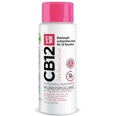 CB12 Protection des gencives Bain de bouche : Lutte contre la mauvaise haleine et protège les gencives Nouvelle formulation brevetée 500 ml - Publicité CB12 Protection des gencives Bain de bouche : Lutte contre la mauvaise haleine et protège les gencives Nouvelle formulation brevetée 500 ml - Publicité