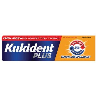 Kukident Kit de 3 boîtes Plus double action 40 g - Publicité Kukident Kit de 3 boîtes Plus double action 40 g - Publicité