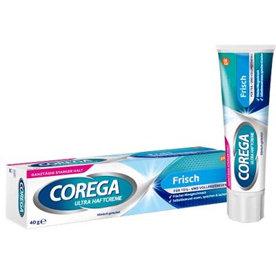 Corega Crème Ultra Adhésive Fraîcheur Prothèse Denture Troisième Dent 1x40g - Publicité Corega Crème Ultra Adhésive Fraîcheur Prothèse Denture Troisième Dent 1x40g - Publicité