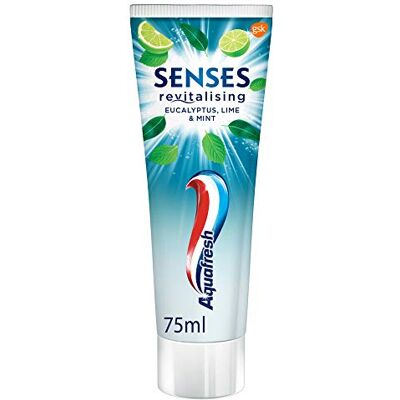 Aquafresh Senses Dentifrice Eucalyptus Lime & Menthe 75 ml - Publicité Aquafresh Senses Dentifrice Eucalyptus Lime & Menthe 75 ml - Publicité