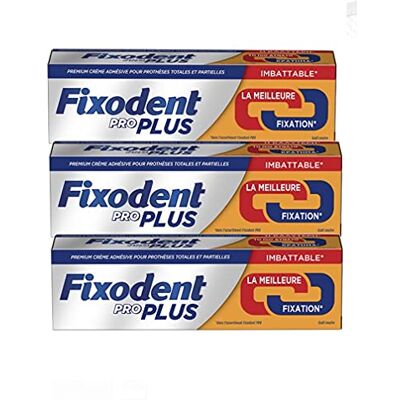 Fixodent Pro Duo Action Longue Durée Plus Fort Lot de 3 tubes - Publicité Fixodent Pro Duo Action Longue Durée Plus Fort Lot de 3 tubes - Publicité