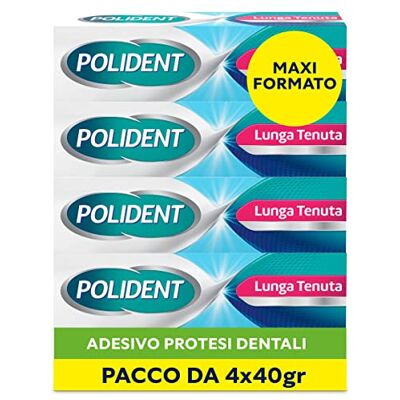 Polident Longue tenue, autocollant pour prothèses dentaires, jusqu'à 12 heures de tenue quotidienne, goût menthe délicate, paquet de 4 x 40 g - Publicité Polident Longue tenue, autocollant pour prothèses dentaires, jusqu'à 12 heures de tenue quotidienne, goût menthe délicate, paquet de 4 x 40 g - Publicité
