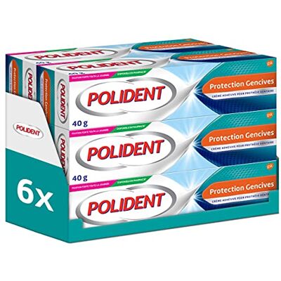 Polident Protection Gencives Crème Adhésive pour Prothèse Dentaire Fixation Toute la Journée Aide à Protéger les Gencives des Irritations Améliore le Confort Goût Neutre 6 x 40 g - Publicité Polident Protection Gencives Crème Adhésive pour Prothèse Dentaire Fixation Toute la Journée Aide à Protéger les Gencives des Irritations Améliore le Confort Goût Neutre 6 x 40 g - Publicité
