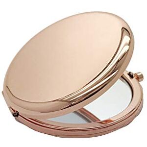 ZHOUBAA Zhouba Miroir de poche en métal avec étui rond double face pop-up miroir de maquillage doré rose - Publicité ZHOUBAA Zhouba Miroir de poche en métal avec étui rond double face pop-up miroir de maquillage doré rose - Publicité