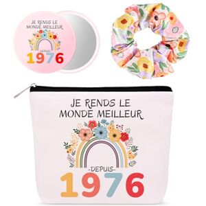 Bingtoo Cadeau Fille 50 Ans, 50 Ans Anniversaire Fille Trousse Maquillage & Miroir De Poche & Chouchou Cheveux, Idée Personnalisé Cadeau Anniversaire - Publicité Bingtoo Cadeau Fille 50 Ans, 50 Ans Anniversaire Fille Trousse Maquillage & Miroir De Poche & Chouchou Cheveux, Idée Personnalisé Cadeau Anniversaire - Publicité
