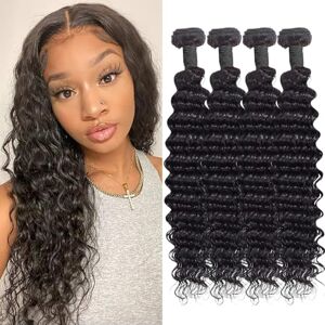 IFLY Tissage Bouclé Naturel Cheveux Humain Deep Wave Curly Meches Tissage Bresilien Cheveux Humains Naturels Vierges Unprocessed Weave Human Hair Extensions Bundles Noir Naturel 10 12 14 16 Pouces 280g - Publicité IFLY Tissage Bouclé Naturel Cheveux Humain Deep Wave Curly Meches Tissage Bresilien Cheveux Humains Naturels Vierges Unprocessed Weave Human Hair Extensions Bundles Noir Naturel 10 12 14 16 Pouces 280g - Publicité