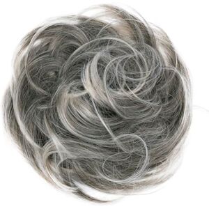 CAISHA Pièce De Cheveux Cheveux Cravate Chignons Coiffures De Mariée Volumineux Chignon Désordonné Légèrement Ondulé Mélange Blond Gris G21B - Publicité