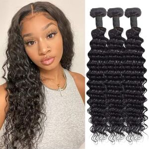 IFLY Tissage Bouclé Naturel Deep Wave Curly Naturels Cheveux Humain Meches Tissage Bresilien en lot Cheveux Humains Vierges Unprocessed Weave Human Hair Extensions Bundles Noir Naturel 10 12 14 Pouces 210g - Publicité IFLY Tissage Bouclé Naturel Deep Wave Curly Naturels Cheveux Humain Meches Tissage Bresilien en lot Cheveux Humains Vierges Unprocessed Weave Human Hair Extensions Bundles Noir Naturel 10 12 14 Pouces 210g - Publicité