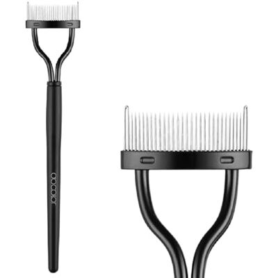 Docolor Peigne cil Brosse et Goupillon Acier Inoxydable, Ergonomique Peine separador de pestañas con tapa, aplicador de máscara, cepillo negro para extensiones y grooming - Publicité Docolor Peigne cil Brosse et Goupillon Acier Inoxydable, Ergonomique Peine separador de pestañas con tapa, aplicador de máscara, cepillo negro para extensiones y grooming - Publicité