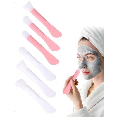 HEOXIN Lot 6PCS Pinceaux Masque Silicone Spatule Masque Facial Double Face Applicateur Uniforme Pinceau Réutilisable Lavables Maquillage Souple Visage Soins Brosse Bricolage Masque Argile Crème Gel - Publicité HEOXIN Lot 6PCS Pinceaux Masque Silicone Spatule Masque Facial Double Face Applicateur Uniforme Pinceau Réutilisable Lavables Maquillage Souple Visage Soins Brosse Bricolage Masque Argile Crème Gel - Publicité