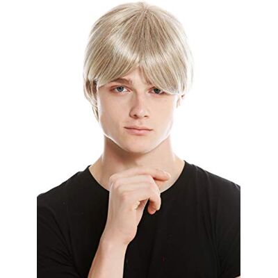 WIG ME UP TYL-019-MT-16H613 perruque hommes courte lisse monofilament blond moyen blond clair mélange de blond mèches - Publicité WIG ME UP TYL-019-MT-16H613 perruque hommes courte lisse monofilament blond moyen blond clair mélange de blond mèches - Publicité