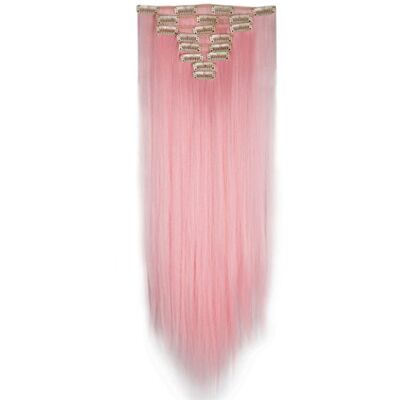 S-noilite Extension a Clip Cheveux Naturel Clip in Hair Extensions Tête Pleine 8 Bandes 18 Clips 66cm Tout Droit Rose clair - Publicité S-noilite Extension a Clip Cheveux Naturel Clip in Hair Extensions Tête Pleine 8 Bandes 18 Clips 66cm Tout Droit Rose clair - Publicité