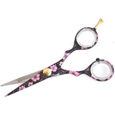 Sanguine Ciseaux de Coiffure Rose Hairstyles avec Motif de Fleurs, Ciseaux de Coupe de Cheveux de Style Japonais Lames Ultra Tranchantes pour Réduire les Pointes Fourchues 12,7 cm + Étui : Des Ciseaux Élégants pour des Coupes de Cheveux Parfaites - Publicité Sanguine Ciseaux de Coiffure Rose Hairstyles avec Motif de Fleurs, Ciseaux de Coupe de Cheveux de Style Japonais Lames Ultra Tranchantes pour Réduire les Pointes Fourchues 12,7 cm + Étui : Des Ciseaux Élégants pour des Coupes de Cheveux Parfaites - Publicité